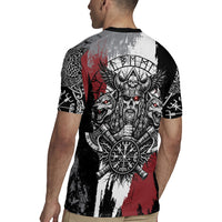 Viking Berserker Bear Valknut Vegvisir Rugby Jersey Nordic Runic Warrior Engraving Style