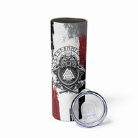 Viking Berserker Bear Valknut Vegvisir Skinny Tumbler Nordic Runic Warrior Engraving Style