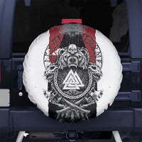 Viking Berserker Bear Valknut Vegvisir Spare Tire Cover Nordic Runic Warrior Engraving Style