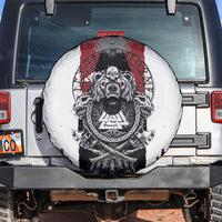 Viking Berserker Bear Valknut Vegvisir Spare Tire Cover Nordic Runic Warrior Engraving Style