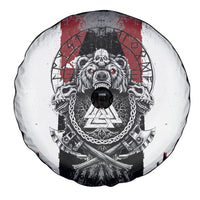 Viking Berserker Bear Valknut Vegvisir Spare Tire Cover Nordic Runic Warrior Engraving Style