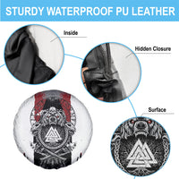 Viking Berserker Bear Valknut Vegvisir Spare Tire Cover Nordic Runic Warrior Engraving Style