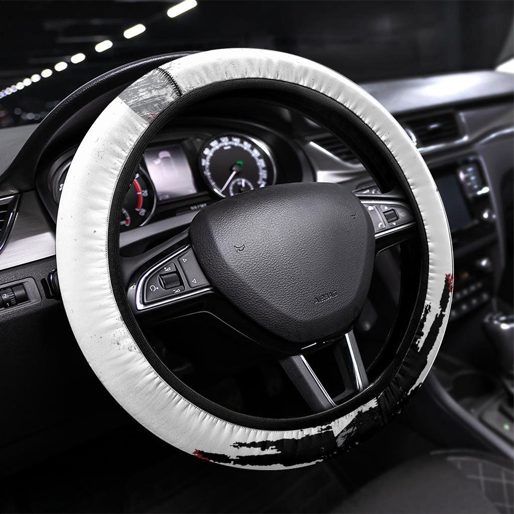 Viking Berserker Bear Valknut Vegvisir Steering Wheel Cover Nordic Runic Warrior Engraving Style
