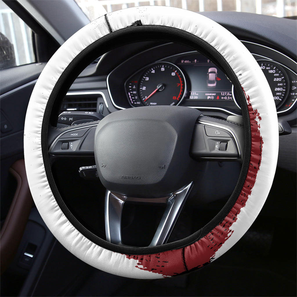 Viking Berserker Bear Valknut Vegvisir Steering Wheel Cover Nordic Runic Warrior Engraving Style