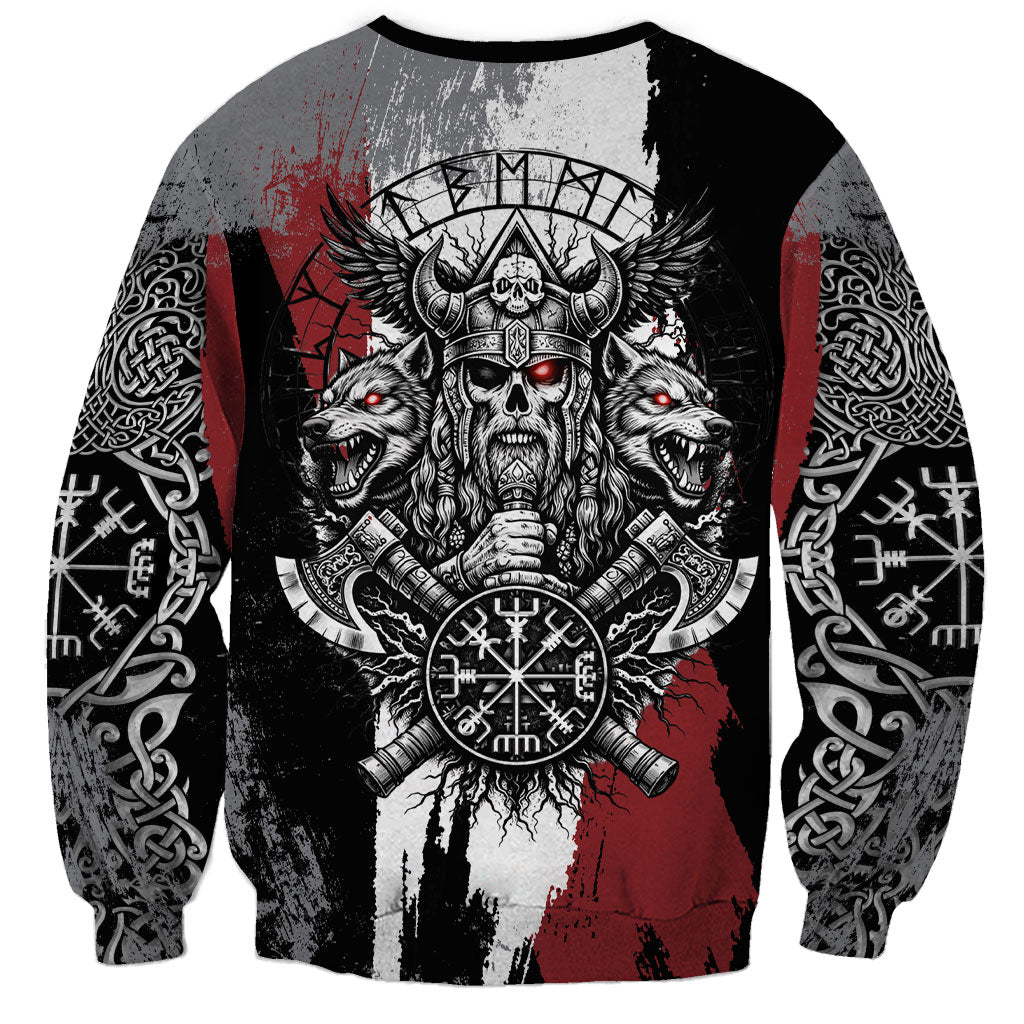 Viking Berserker Bear Valknut Vegvisir Sweatshirt Nordic Runic Warrior Engraving Style