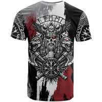 Viking Berserker Bear Valknut Vegvisir T Shirt Nordic Runic Warrior Engraving Style