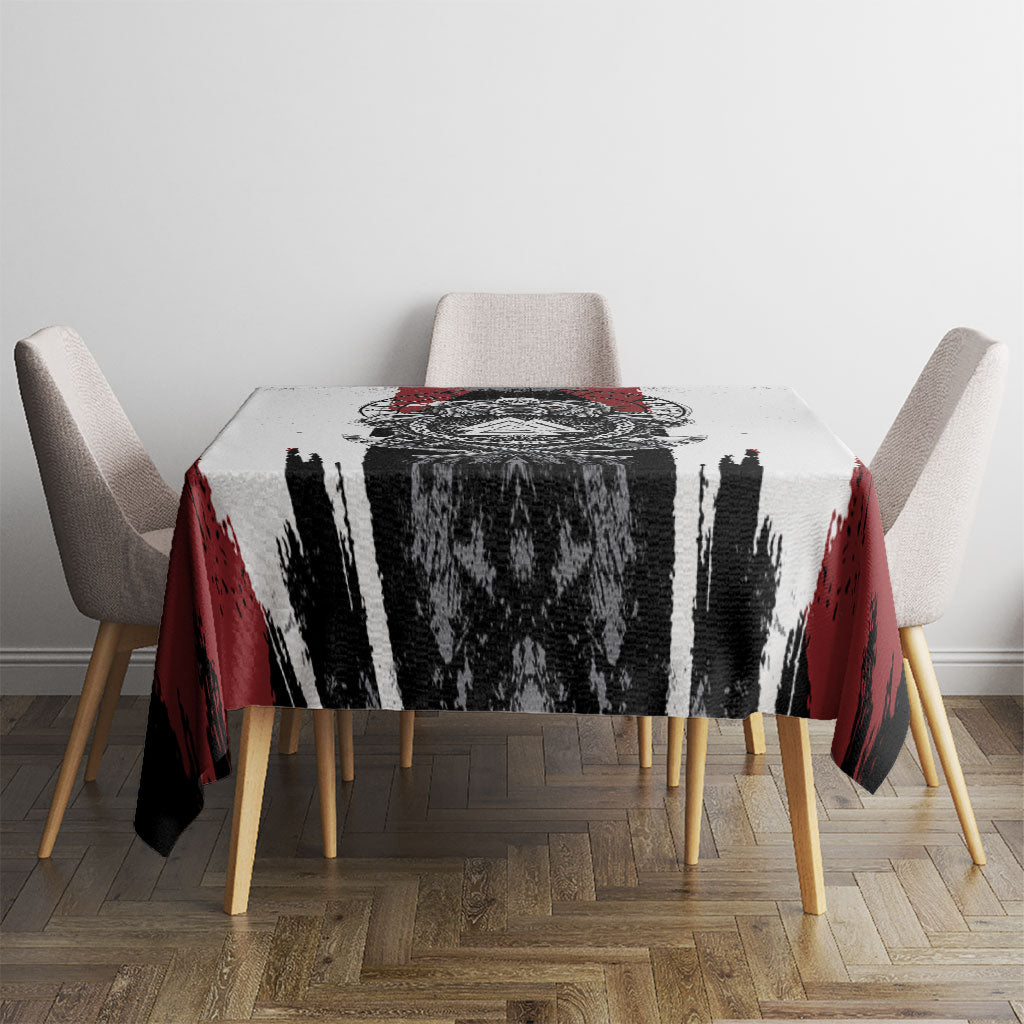 Viking Berserker Bear Valknut Vegvisir Tablecloth Nordic Runic Warrior Engraving Style