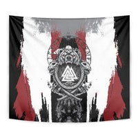 Viking Berserker Bear Valknut Vegvisir Tapestry Nordic Runic Warrior Engraving Style