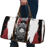 Viking Berserker Bear Valknut Vegvisir Travel Bag Nordic Runic Warrior Engraving Style