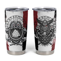 Viking Berserker Bear Valknut Vegvisir Tumbler Cup Nordic Runic Warrior Engraving Style