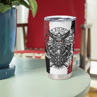 Viking Berserker Bear Valknut Vegvisir Tumbler Cup Nordic Runic Warrior Engraving Style