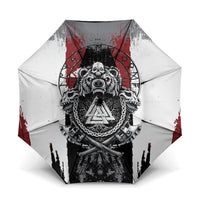 Viking Berserker Bear Valknut Vegvisir Umbrella Nordic Runic Warrior Engraving Style