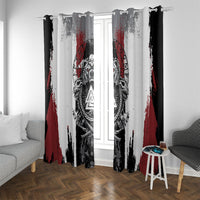 Viking Berserker Bear Valknut Vegvisir Window Curtain Nordic Runic Warrior Engraving Style