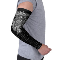 Viking Vegvisir Serpent Rune Cross Arm Sleeves Nordic Knotwork Runic Engraving Style