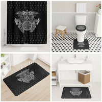 Viking Vegvisir Serpent Rune Cross Bathroom Set Nordic Knotwork Runic Engraving Style