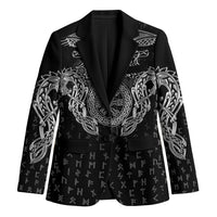 Viking Vegvisir Serpent Rune Cross Blazer Nordic Knotwork Runic Engraving Style