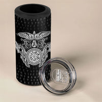 Viking Vegvisir Serpent Rune Cross 4 in 1 Can Cooler Tumbler Nordic Knotwork Runic Engraving Style