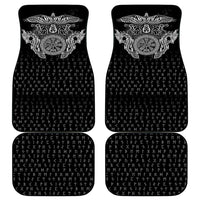 Viking Vegvisir Serpent Rune Cross Car Mats Nordic Knotwork Runic Engraving Style