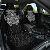 Viking Vegvisir Serpent Rune Cross Car Seat Cover Nordic Knotwork Runic Engraving Style