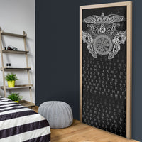 Viking Vegvisir Serpent Rune Cross Door Cover Nordic Knotwork Runic Engraving Style