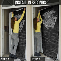 Viking Vegvisir Serpent Rune Cross Door Cover Nordic Knotwork Runic Engraving Style