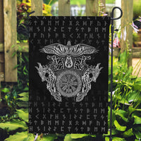 Viking Vegvisir Serpent Rune Cross Garden Flag Nordic Knotwork Runic Engraving Style