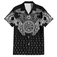 Viking Vegvisir Serpent Rune Cross Hawaiian Shirt Nordic Knotwork Runic Engraving Style