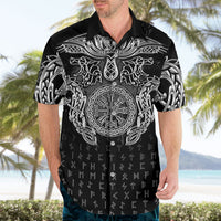 Viking Vegvisir Serpent Rune Cross Hawaiian Shirt Nordic Knotwork Runic Engraving Style