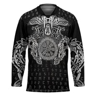 Viking Vegvisir Serpent Rune Cross Hockey Jersey Nordic Knotwork Runic Engraving Style