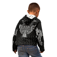 Viking Vegvisir Serpent Rune Cross Kid Hoodie Nordic Knotwork Runic Engraving Style