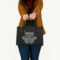 Viking Vegvisir Serpent Rune Cross Leather Bag Nordic Knotwork Runic Engraving Style