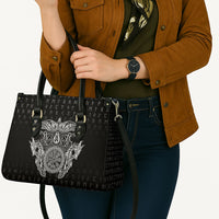 Viking Vegvisir Serpent Rune Cross Leather Bag Nordic Knotwork Runic Engraving Style
