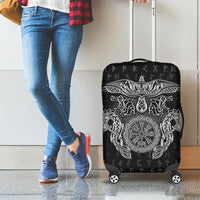 Viking Vegvisir Serpent Rune Cross Luggage Cover Nordic Knotwork Runic Engraving Style