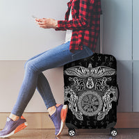 Viking Vegvisir Serpent Rune Cross Luggage Cover Nordic Knotwork Runic Engraving Style