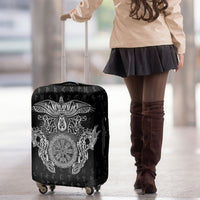 Viking Vegvisir Serpent Rune Cross Luggage Cover Nordic Knotwork Runic Engraving Style