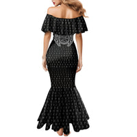 Viking Vegvisir Serpent Rune Cross Mermaid Dress Nordic Knotwork Runic Engraving Style
