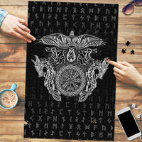 Viking Vegvisir Serpent Rune Cross Puzzle Nordic Knotwork Runic Engraving Style
