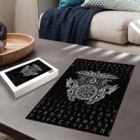 Viking Vegvisir Serpent Rune Cross Puzzle Nordic Knotwork Runic Engraving Style