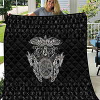 Viking Vegvisir Serpent Rune Cross Quilt Nordic Knotwork Runic Engraving Style