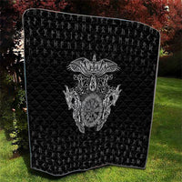 Viking Vegvisir Serpent Rune Cross Quilt Nordic Knotwork Runic Engraving Style