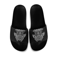 Viking Vegvisir Serpent Rune Cross Slide Sandals Nordic Knotwork Runic Engraving Style