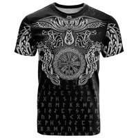 Viking Vegvisir Serpent Rune Cross T Shirt Nordic Knotwork Runic Engraving Style