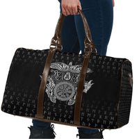 Viking Vegvisir Serpent Rune Cross Travel Bag Nordic Knotwork Runic Engraving Style