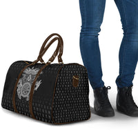 Viking Vegvisir Serpent Rune Cross Travel Bag Nordic Knotwork Runic Engraving Style