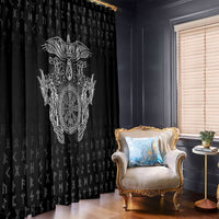 Viking Vegvisir Serpent Rune Cross Window Curtain Nordic Knotwork Runic Engraving Style