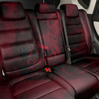 Viking Dragon Longship Helm of Awe Back Car Seat Cover Nordic Mythology Tribal Engraving Style