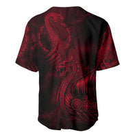 Viking Dragon Longship Helm of Awe Baseball Jersey Nordic Mythology Tribal Engraving Style