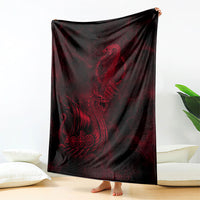 Viking Dragon Longship Helm of Awe Blanket Nordic Mythology Tribal Engraving Style