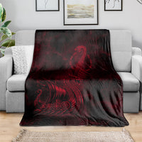 Viking Dragon Longship Helm of Awe Blanket Nordic Mythology Tribal Engraving Style