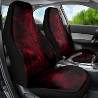 Viking Dragon Longship Helm of Awe Car Seat Cover Nordic Mythology Tribal Engraving Style